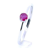 Anillo Solitario De Plata Con Piedras Preciosas