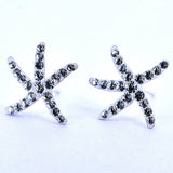 Arete de Estrella de Mar de Plata con Cristal