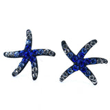 Arete de Estrella de Mar de Plata con Cristal