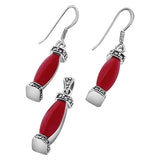 Juego De Plata Con Marquesita Rojo