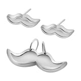 Juego Mostacho De Plata Blanco
