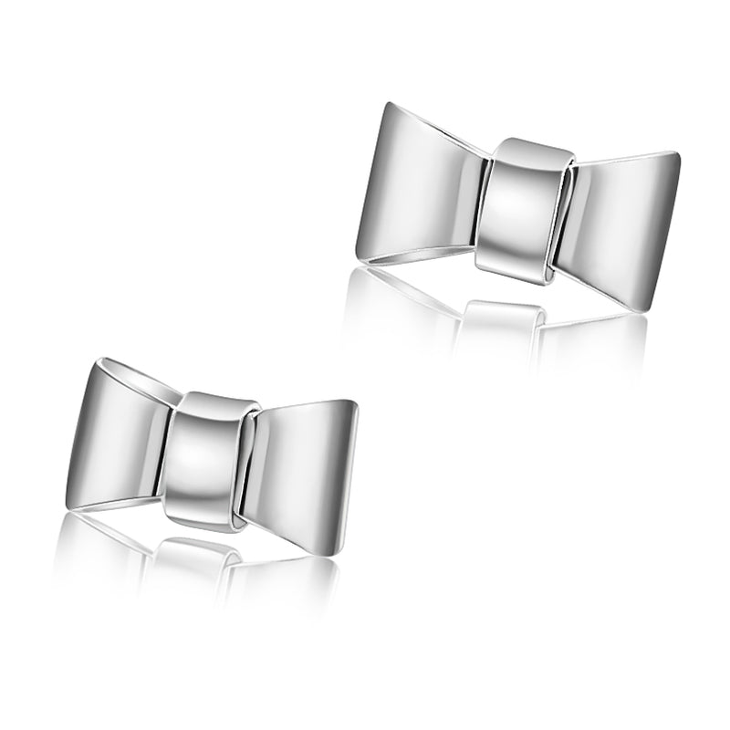 Aretes De Moño De Plata