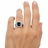Anillo de Piedras Preciosas Cuadrado Zafiro / 6