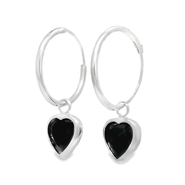 Arracada de corazón de Circonia Azul
