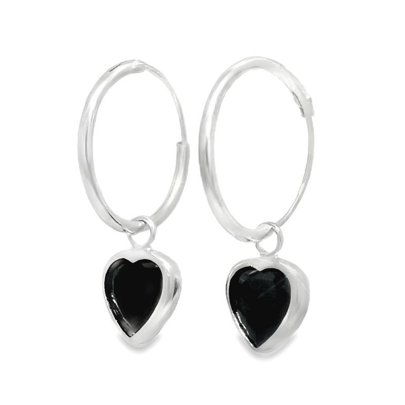 Arracada de corazón de Circonia Azul