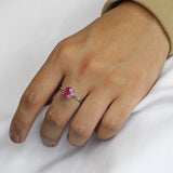 Anillo Rectangular de Piedra Natural Esmeralda / 9