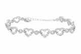 Pulsera Hilera de Corazon con Circonias