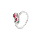 Anillo Cabeza de Vibora con Circonia Verde / 6