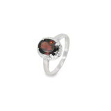 Anillo Ovalado de Piedra Natural con Circonias Amatista / 6