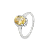 Anillo Ovalado de Piedra Natural con Circonias Amatista / 6