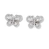 Arete de Plata con Forma de Mariposa y Circonia