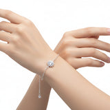 Pulsera con Corazon de Circonias de Plata