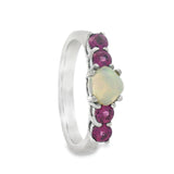 Anillo Rodolita Con Ópalo