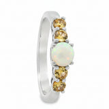 Anillo Citrina Con Ópalo