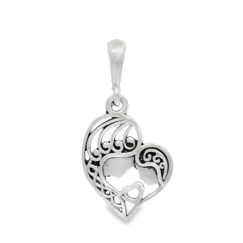 Dije de Corazón Madre e Hija de Plata
