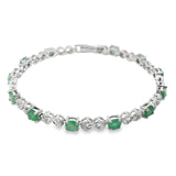 Pulsera Piedra Natural con Infinito y Circonias Esmeralda