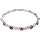 Pulsera Piedra Natural con Infinito y Circonias Rubi