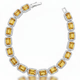Pulsera de Citrina Rectangular con Circonias