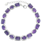 Pulsera de Piedra Natural Ovalo y Rectángulo Amatista