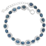 Pulsera de Piedra Natural Ovalo con Circonias Esmeralda