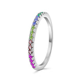 Anillo Churumbela De Plata Con Circonia Multicolor / #5