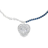 Pulsera Circonia Con Corazón Colgante Blancas