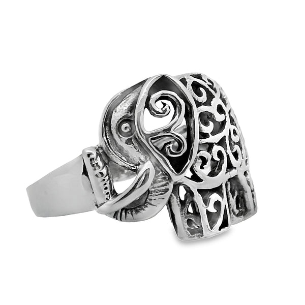 Anillo Elefante con Grecas de Plata 6