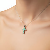 Collar Cruz Brillante Esmeralda Esmeralda