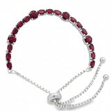 Pulsera Ajustable De Piedras Preciosas Rubí