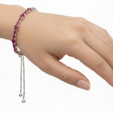 Pulsera Ajustable De Piedras Preciosas Rubí