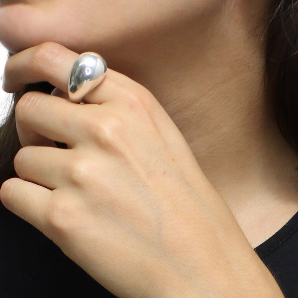 Anillo Gota de Plata Lisa