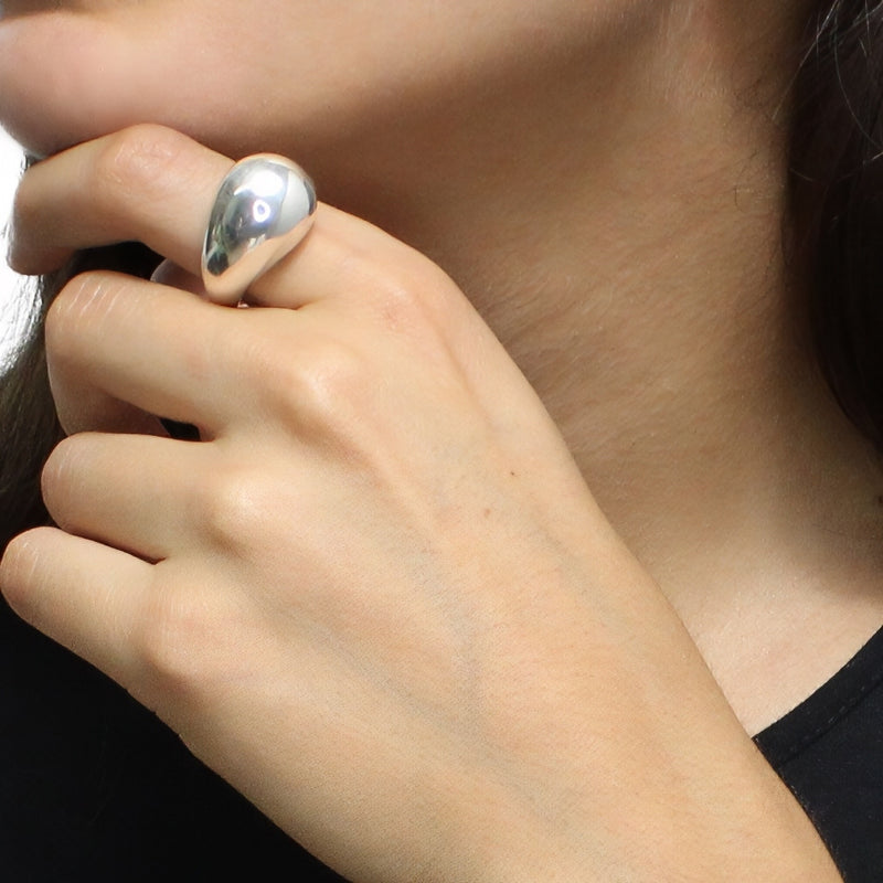 Anillo Gota de Plata Lisa