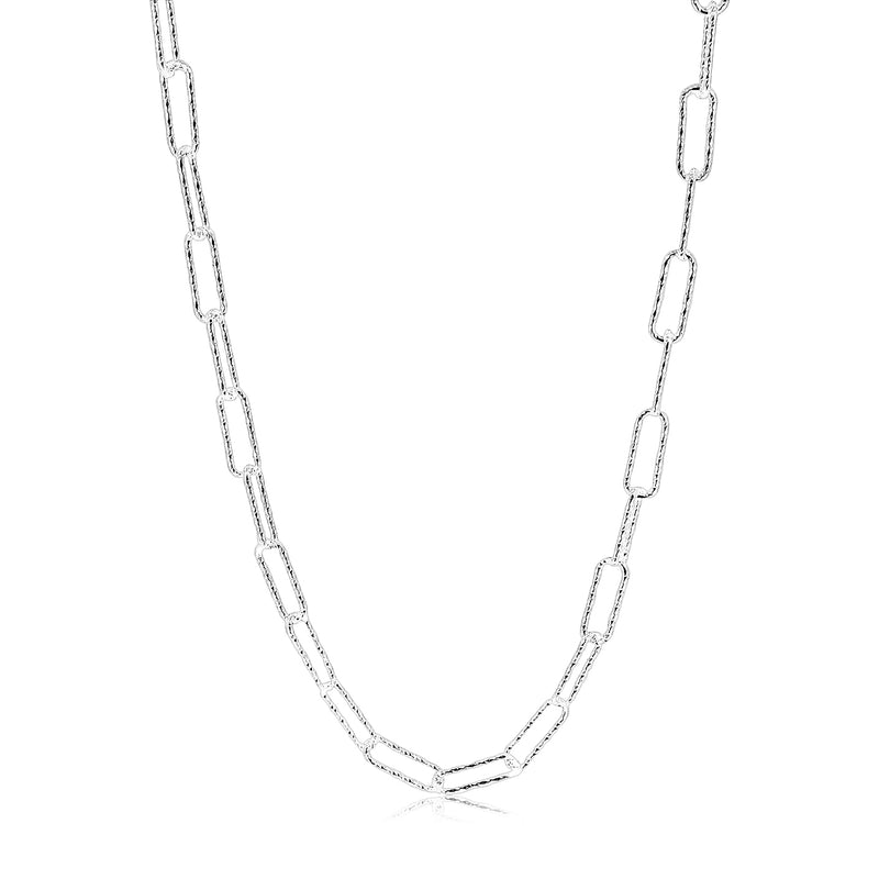 Cadena De Plata Diamantada De Clip
