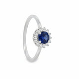 Anillo Flor Zafiro Piedras Preciosas Con Circonia