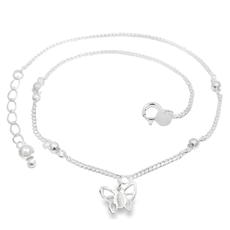 Tobillera con Mariposa de Plata