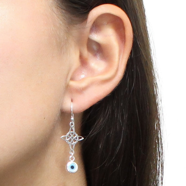 Arete Nudo de Bruja con Ojo Turco