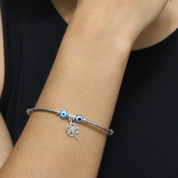 Pulsera Rigida con Ojo y Trebol