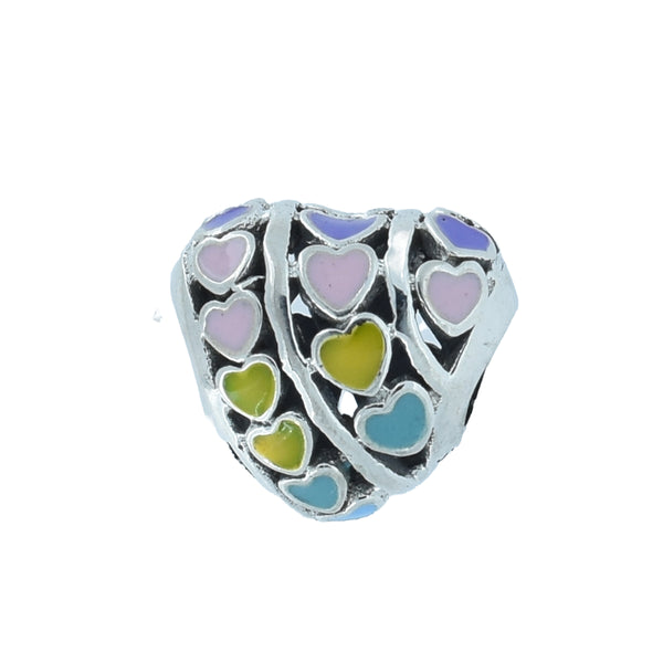 Dije Para Pulsera De Corazón Multicolor