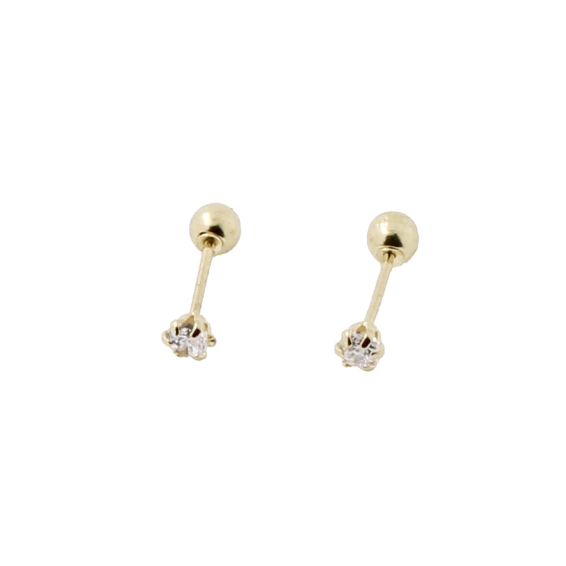 Aretes De Oro Mini Con Circonia