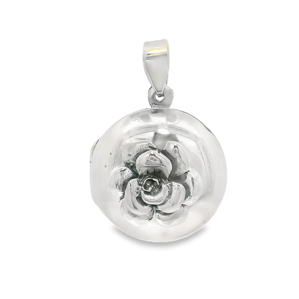 Relicario Circular Con Rosa 2 cm