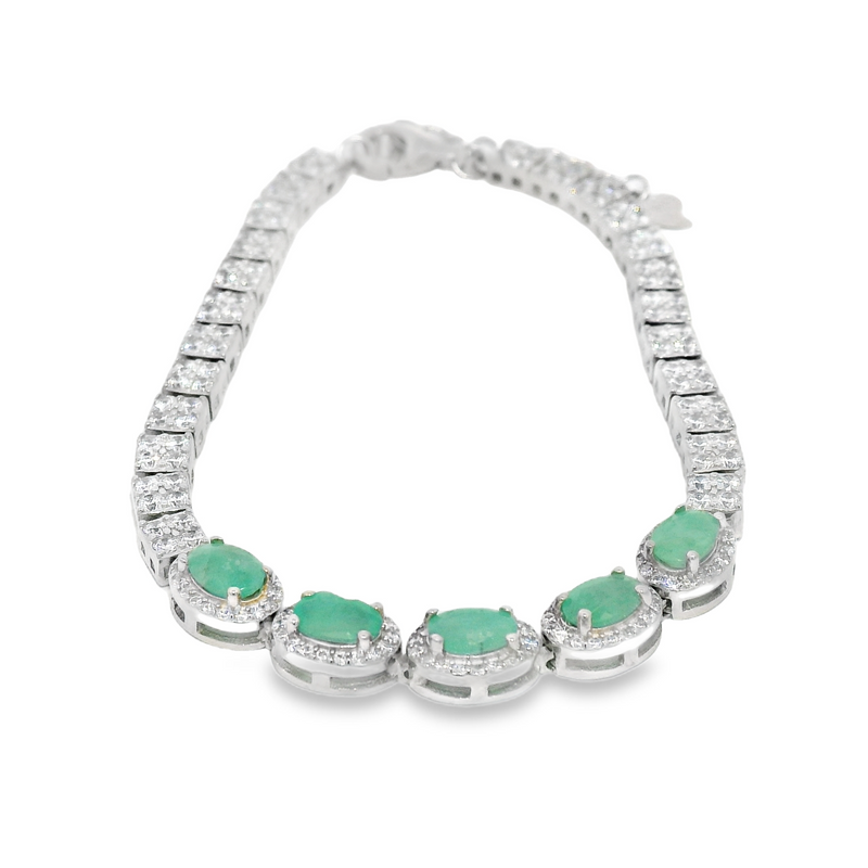 Pulsera de Piedra Natural con Circonia Zafiro