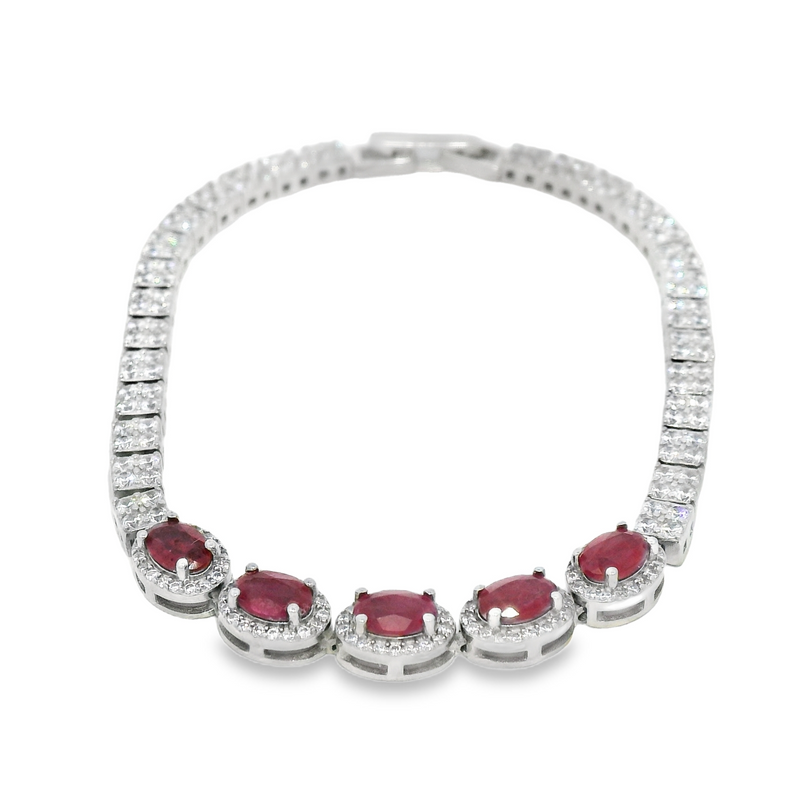 Pulsera de Piedra Natural con Circonia Zafiro