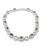 Pulsera Óvalos de Piedra Natural con Circonias Zafiro