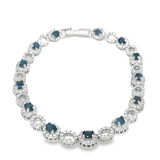 Pulsera Óvalos de Piedra Natural con Circonias Zafiro