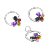 Juego De Círculo Con Mariposa Circonia / Multicolor