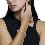 Pulsera De Plata Con Perla Y Circonia