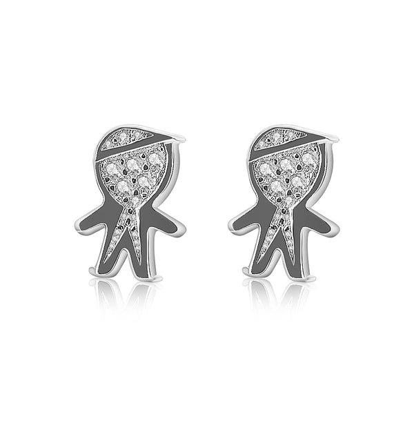 Arete Niño Plata Con Circonia