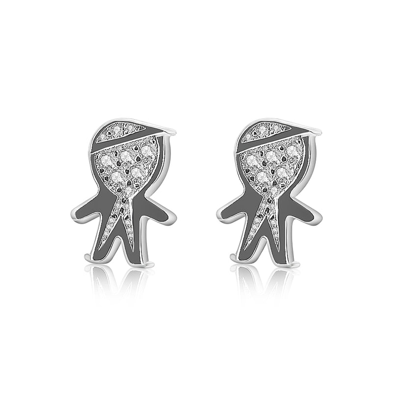 Arete Niño Plata Con Circonia