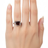 Anillo Con Piedras Preciosas Granate Con Circonia 8