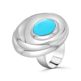 Anillo De Plata Verde / #7